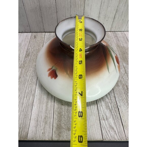 Vtg Victorian Hurricane Oil Lamp Painted Floral Design 13" Tall Decor Use - Picture 13 of 14